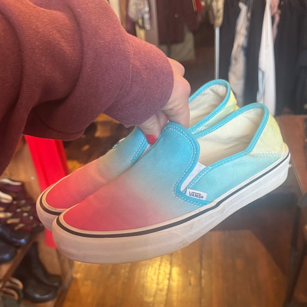 Vans Gradient Blue and Pink Slip-Ons size 10